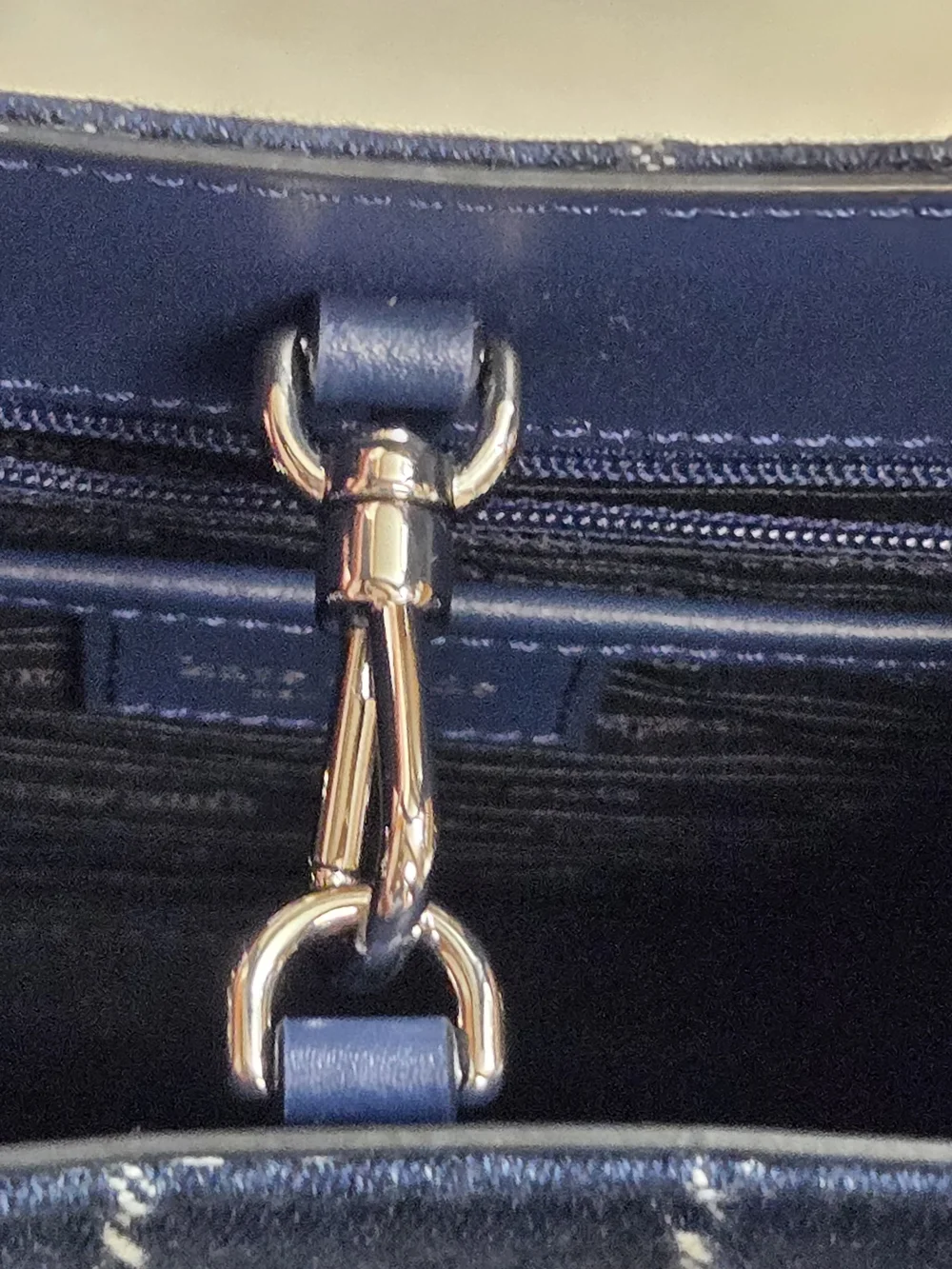 kate spade Navy Plaid Crossbody Tote with Adjustable Strap